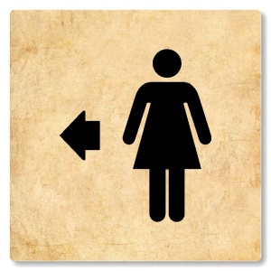 WC ženy vlevo, 118x118mm, pergamen, Nevada